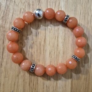 Hand Crafted Orange Aventurine Beaded Bracelet